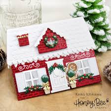 12 Days Of Christmas Winter House Shaped Card Honey Bee Stamps Christmas Cards Handmade Christmas Cards Honey Bee Stamps