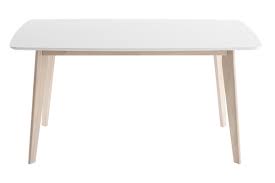 The round one are ideal for small spaces. Table A Manger Scandinave Blanc Et Bois Clair L150 Cm Leena Miliboo