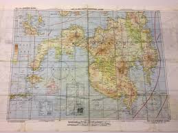 Us World War Ii Multi Coloured Map On Acetate Rayon Printed