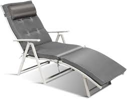 Reclining beach & lawn chairs shaffer reclining and folding beach chair. Amazon Com Tangkula Outdoor Folding Chaise Lounge Chair Lightweight Recliner Chair W 7 Adjustable Backrest Positions Patio Reclining Beach W Removable Cushion Pillow For Patio Poolside No Assembly Required Kitchen Dining