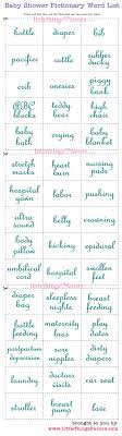 Maybe you would like to learn more about one of these? Free Baby Shower Pictionary Word List To Print Printables Click The Photo To Be Taken To A Baby Shower Printables Funny Baby Shower Games Baby Shower Funny