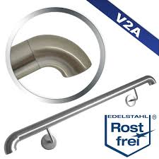 Baluster on ramp, stair, balcony, deck, terrace etc. Stainless Steel Handrail V2a For Stairs 42 4 Curve End Cap 49 96