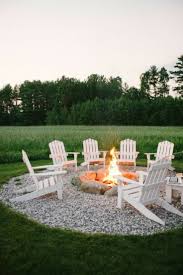 Outdoor Fire Pit Outdoor Entertainment Rocks Chairs Adirondack Chairs White Chairs Entertainment Outdoor Living Backyard Backyard Makeover Backyard Fire