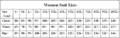 57 all inclusive standard womens size chart