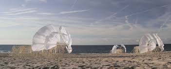 His kinetic sculptures are designed to walk on the beach, propelled by the wind. Theo Jansen Empathic Systems Frankfurter Kunstverein