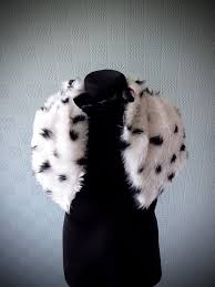 Black And White Fur Coat Cruella Deville Dalmatian Print Stole Black And White Spotted Fur Cape Animal Print Faux Fur Cape Faux Fur Costume Wrap Dalmatian Print Faux Fur Cape Black And White