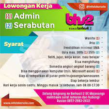Loker sleman administrasi di cv terang abadi motor. Lowongan Kerja Toko Berhasil 2 Mojosongo Solo Info Loker Solo
