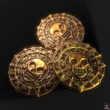 Pirates aztec gold coin $5.00. Artstation Pirate Of The Caribbean S Cursed Aztec Coins Suphawat Mukcharoen