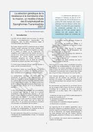 Elle est due au parasite toxoplasma gondii, la maladie est transmissible à l'homme par un contact avec des excréments contaminés. Article Sur Le Selection Genetique De La Resistance A La Tremblante D