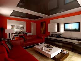 Living Room Two Tone Painting Idea With Gray And White Color Black Living Room Living Room Red Living Room Colors