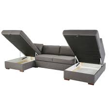 Light Grey 7 Seater U Shaped Sofa Bed Maisons Du Monde U Shaped Sofa Bed U Shaped Sofa Comfortable Sofa Bed