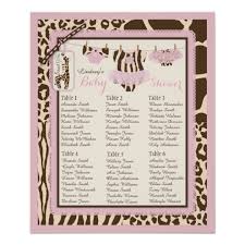 Tutu Diapers Giraffe Baby Shower Seating Chart