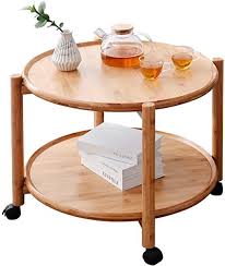 Find the perfect kitchen & dining furnishings at hayneedle, where you can buy online while you explore our room designs and curated looks for tips, ideas & inspiration to help you along the way. Plhms Small End Table Sofa Side Table With Wheels 2 Tier Round Bamboo Nightstand Utility Rolling Cart Trolley Coffee Table Small Coffee Table Sofa End Tables