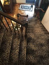 Carpeted Stairs With Animal Print Carpet Installed By Calvetta Bros Floor Show Carpet Stairs Animal Print Carpet Printed Carpet