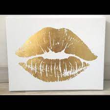 Canvases will arrive ready to hang. Other Gold Lips Canvas Poshmark