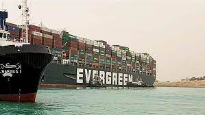 The suez canal, a key waterway for global trade, is currently blocked by a container ship that has run aground and is delaying ship movement. Ezfnx0 Ijpdcem