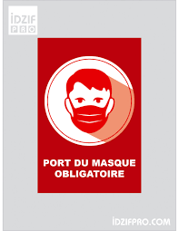 Ces affiches rappellent qu'il faut porter un masque pour la sécurité de tous dans cette période de circulation du. Affiche Port Du Masque Obligatoire Support Adhesif Format 20 X 30 Cm Creation Disponible Fond Rouge Texte Blanc