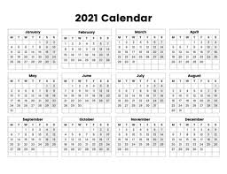 Select the orientation, year, paper size, the number of calendars per page, etc. 2021 Year Calendar With The Week Starting On Monday