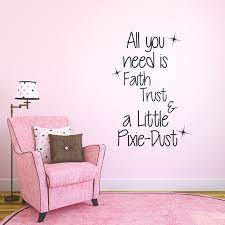 Bunny butterflies wall stickers uk easter window stickers rabbits wall stickers girls bedroom boys nursery baby room playroom decoration ✔︎ features perfect wall stickers for any unicorn themed bedrooms. Inspirational Quotes Wall Decal For Girls Bedroom All You Need Is Faith Trust And A Little