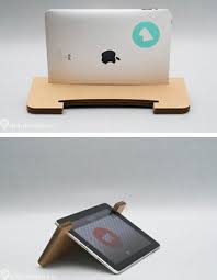 The Cheapest Ipad Holder That Works Made Of Corrugated Paper Designer Unknown Tablet Stand Diy Diy Cardboard Cardboard Crafts