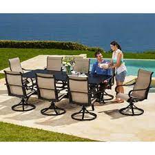 This set includes 2 captain chairs, 2 armless dining chairs, a bench and table that are perfect for entertaining. 13 Outdoor Ideas Outdoor Dining Set Outdoor Patio Dining Set