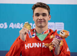 Hungary's kristof milak won the 200m butterfly today and set an olympic record time of 1:51.25, breaking michael phelps record of 1:52.03 set in beijing 2008. Fina Gold Medalist Kristof Milak Hun With His Medal After Winning The Swimming Mens 400m Freestyle With At The Youth Olympic Games Buenos Aires Argentina Sunday 7th October 2018 Photo Joel