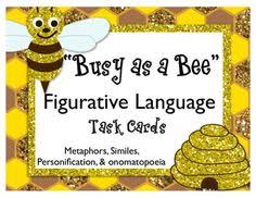 Busy As A Bee Figurative Language Task Cards Figurative Language Task Cards Figurative Language Teaching Figurative Language