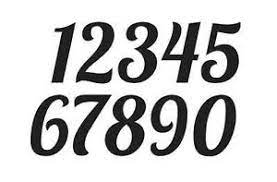 Two sets of traditional style mailbox numbers, one for each side of your mailbox. Lobster Font Numbers Stencil 1 4 Crafts Mailbox Wallart House Address Numbers Font Number Stencils Stencil Font