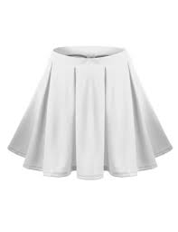 J Tomson Womens Classy Basic All Around Pleated Skater Skirt White L