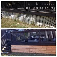 Lattice Alternative Under The Deck So Easy Deck Skirting Shed Skirting Ideas Decks And Porches
