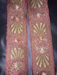 23 responses on creating an abstract floral with gold accents. Haberdashery Embellishments Price Is Per Yard Made In France Metallic Gold Accents 1 78 Inches Wide Brocade Ribbon With Lifted Floral Pattern