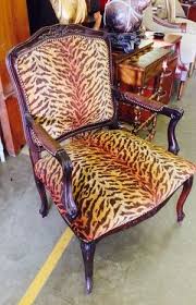 vintage french chair with tiger print upholstery french chairs french occasional chair french vintage