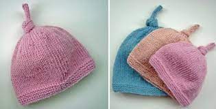 Baby blankets are my favorite baby gift to knit. Knitted Tegan Top Knot Baby Hat Free Knitting Pattern