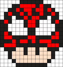 Spiderman Mushroom Kandi Pattern Pixel Art Pattern Pixel Art Templates Pixel Crochet