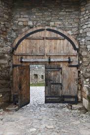 Old Wooden Gate At The Entrance To The Old Fortress Wooden Gates Entrance European Doors