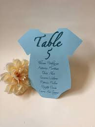 Baby Shower Seating Chart Onesie Seating Chart Cards Baby Etsy Baby Shower Place Cards Baby Shower Table Baby Shower Table Centerpieces