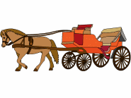 The picture depicts victoria, from a chart of late styles of fashionable carriages and sleighs, vintage line drawing or engraving illustration. Horse Drawn Carriage Free Online Coloring Page