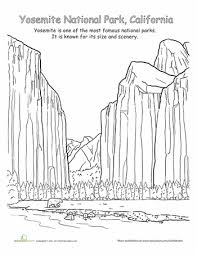 Yosemite National Park Worksheet Education Com National Parks Yosemite Art Coloring Pages