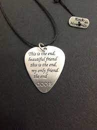 Doors This Is The End Mediator Unique Silver Guitar Pick Gift For Him Personalized Guitar Pick Personalized Jewelry Guitar Pick Necklace Rock Gift F