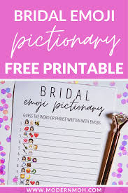Emoji bridal shower game supplies. Bridal Emoji Pictionary Free Printable Bridal Shower Games Prizes Bridal Shower Activities Sunflower Wedding Invitations