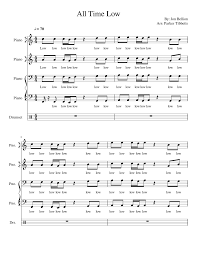 All Time Low Jon Bellion Sheet Music For Piano Drum Group Mixed Quintet Musescore Com