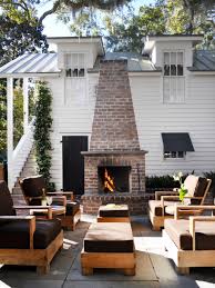 Simple diy fireplace surround with electrical fire insert. Diy Outdoor Fireplace Ideas Hgtv