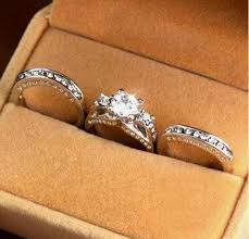 3pcs Set 4 25 Carat Inlaid Wedding Ring In White Gold Filled Costume Jewelry Wedding Jewelry Wedding Rings Rings Mens Wedding Bands