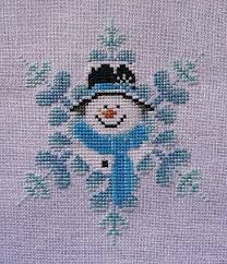 Kreuzstich Snowman With Snowflake Kreuzstichmuster Kreuzstichschrift Sticken Kreuzstich