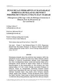 Dalam kasus diare yang lebih serius, anda mungkin perlu mendapatkan cairan infus di rumah sakit. Pengurusan Perkahwinan Masyarakat Rohingya Di Malaysia Menurut Perspektif Undang Undang Dan Syariah