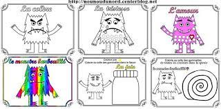 la couleur des emotions monstres coloriage gommettes bricolage enfant crafts for kids fruits poires