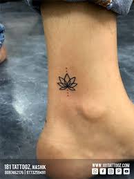 Small Lotus Tattoo Fine Lining Tattoo In 2020 Small Lotus Tattoo Lotus Tattoo Ankle Tattoo Small