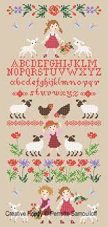 Große auswahl an cross stitch kit. Perrette Samouiloff Lamb In Poppy Field Cross Stitch Pattern