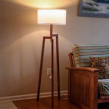 Brightech New Mia Led Tripod Floor Lamp Modern Design Wood Mid Century Modern Light For Cont Modern Floor Lamps Mid Century Modern Lighting Rustic Living Room