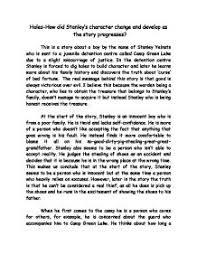 Holes How Did Stanley S Character Change And Develop As The Story Progresses Gcse English Marked By Teachers Com